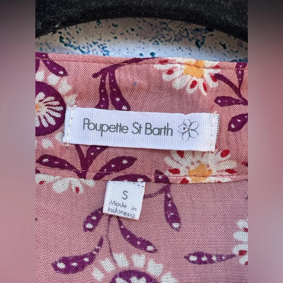 Poupette St.Barth Amora Drop Waist Mini Dress in pink/Purple Margot small - Picture 5 of 12
